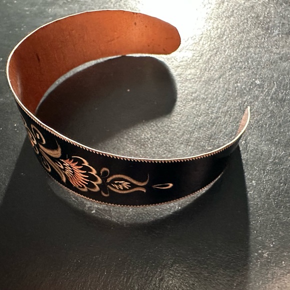 Vintage Painted Copper Bracelet - Picture 4 of 9